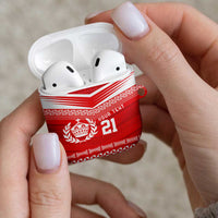 Custom Mate Ma'a Tonga Heritage AirPods Case Pacific Tribal Rugby Red Edition - Polynesian Pride