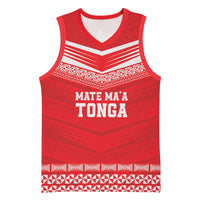 Custom Mate Ma'a Tonga Heritage Basketball Jersey Pacific Tribal Rugby Red Edition - Polynesian Pride