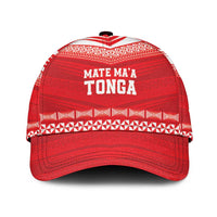 Custom Mate Ma'a Tonga Heritage Classic Cap Pacific Tribal Rugby Red Edition - Polynesian Pride