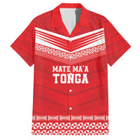 Custom Mate Ma'a Tonga Heritage Family Matching Summer Maxi Dress and Hawaiian Shirt Pacific Tribal Rugby Red Edition - Polynesian Pride
