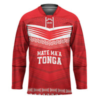 Custom Mate Ma'a Tonga Heritage Hockey Jersey Pacific Tribal Rugby Red Edition LT9 Unisex Red - Polynesian Pride