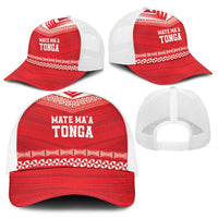 Mate Ma'a Tonga Heritage Mesh Trucker Cap Pacific Tribal Rugby Red Edition LT9 - Polynesian Pride