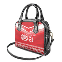 Custom Mate Ma'a Tonga Heritage Shoulder Handbag Pacific Tribal Rugby Red Edition - Polynesian Pride