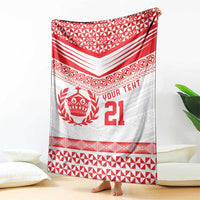 Custom Mate Ma'a Tonga Heritage Blanket Pacific Tribal Rugby White Edition - Polynesian Pride