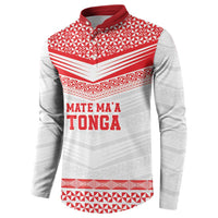 Custom Mate Ma'a Tonga Heritage Button Sweatshirt Pacific Tribal Rugby White Edition - Polynesian Pride