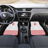Custom Mate Ma'a Tonga Heritage Car Mats Pacific Tribal Rugby White Edition - Polynesian Pride