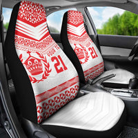 Custom Mate Ma'a Tonga Heritage Car Seat Cover Pacific Tribal Rugby White Edition - Polynesian Pride