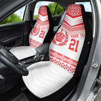 Custom Mate Ma'a Tonga Heritage Car Seat Cover Pacific Tribal Rugby White Edition - Polynesian Pride