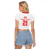 Custom Mate Ma'a Tonga Heritage Raglan Cropped T Shirt Pacific Tribal Rugby White Edition - Polynesian Pride