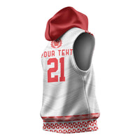 Custom Mate Ma'a Tonga Heritage Sleeveless Hoodie Pacific Tribal Rugby White Edition - Polynesian Pride