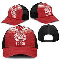 Pacific Rugby Spirit Baseball Net Cap Tonga Ngatu Pride Red Edition - Polynesian Pride