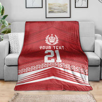Custom Pacific Rugby Spirit Blanket Tonga Ngatu Pride Red Edition - Polynesian Pride
