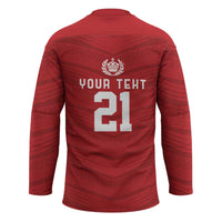 Custom Pacific Rugby Spirit Hockey Jersey Tonga Ngatu Pride Red Edition LT9 - Polynesian Pride