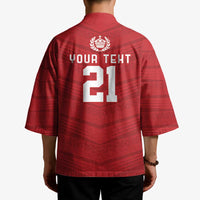 Custom Pacific Rugby Spirit Kimono Tonga Ngatu Pride Red Edition - Polynesian Pride