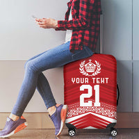 Custom Pacific Rugby Spirit Luggage Cover Tonga Ngatu Pride Red Edition - Polynesian Pride