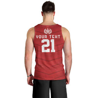 Custom Pacific Rugby Spirit Men Tank Top Tonga Ngatu Pride Red Edition LT9 - Polynesian Pride