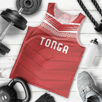 Custom Pacific Rugby Spirit Men Tank Top Tonga Ngatu Pride Red Edition LT9 - Polynesian Pride