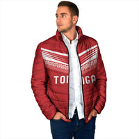 Custom Pacific Rugby Spirit Padded Jacket Tonga Ngatu Pride Red Edition - Polynesian Pride