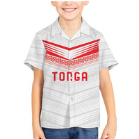 Custom Pacific Rugby Spirit Family Matching Mermaid Dress and Hawaiian Shirt Tonga Ngatu Pride White Edition - Polynesian Pride