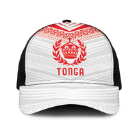 Pacific Rugby Spirit Mesh Trucker Cap Tonga Ngatu Pride White Edition - Polynesian Pride