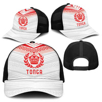 Pacific Rugby Spirit Mesh Trucker Cap Tonga Ngatu Pride White Edition LT9 - Polynesian Pride