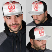 Pacific Rugby Spirit Mesh Trucker Cap Tonga Ngatu Pride White Edition LT9 - Polynesian Pride