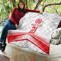 Custom Pacific Rugby Spirit Quilt Tonga Ngatu Pride White Edition - Polynesian Pride