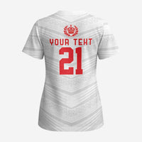 Custom Pacific Rugby Spirit Scrub Top Tonga Ngatu Pride White Edition - Polynesian Pride