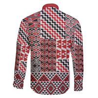 Aotearoa Kowhaiwhai Taniko Patchwork Motifs Family Matching Off Shoulder Maxi Dress and Hawaiian Shirt LT9 - Polynesian Pride
