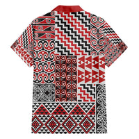 Aotearoa Kowhaiwhai Taniko Patchwork Motifs Family Matching Off Shoulder Short Dress and Hawaiian Shirt LT9 - Polynesian Pride