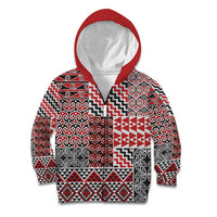 Aotearoa Kowhaiwhai Taniko Patchwork Motifs Kid Hoodie