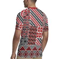 Aotearoa Kowhaiwhai Taniko Patchwork Motifs Rugby Jersey LT9 - Polynesian Pride