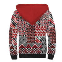 Aotearoa Kowhaiwhai Taniko Patchwork Motifs Sherpa Hoodie LT9 - Polynesian Pride