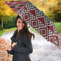 Aotearoa Kowhaiwhai Taniko Patchwork Motifs Umbrella - Polynesian Pride