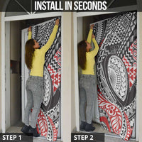 Aotearoa Maori Rugby Tribal Tattoo Door Cover Kowhaiwhai Taniko Patchwork Motifs - Polynesian Pride