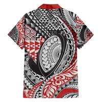 Aotearoa Maori Rugby Tribal Tattoo Family Matching Short Sleeve Bodycon Dress and Hawaiian Shirt Kowhaiwhai Taniko Patchwork Motifs LT9 - Polynesian Pride