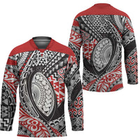 Aotearoa Maori Rugby Tribal Tattoo Hockey Jersey Kowhaiwhai Taniko Patchwork Motifs - Polynesian Pride