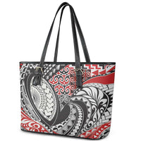 Aotearoa Maori Rugby Tribal Tattoo Leather Tote Bag Kowhaiwhai Taniko Patchwork Motifs LT9 - Polynesian Pride