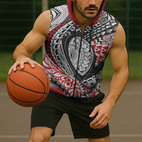 Aotearoa Maori Rugby Tribal Tattoo Sleeveless Zip Hoodie Kowhaiwhai Taniko Patchwork Motifs LT9 - Polynesian Pride