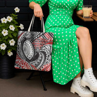 Aotearoa Maori Rugby Tribal Tattoo Tote Bag Kowhaiwhai Taniko Patchwork Motifs - Polynesian Pride