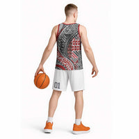 Aotearoa Maori Tribal Tattoo Basketball Jersey Kowhaiwhai Taniko Patchwork Motifs - Polynesian Pride