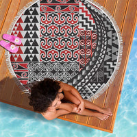 Aotearoa Maori Tribal Tattoo Beach Blanket Kowhaiwhai Taniko Patchwork Motifs