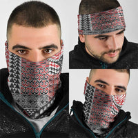 Aotearoa Maori Tribal Tattoo Neck Gaiter Kowhaiwhai Taniko Patchwork Motifs - Polynesian Pride