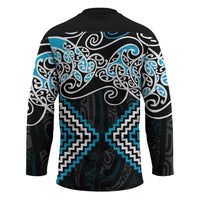 Blue Aotearoa Tukutuku Manawa Tapu Hockey Jersey Ta Moko Toi Maori LT9 - Polynesian Pride