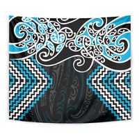 Blue Aotearoa Tukutuku Manawa Tapu Tapestry Ta Moko Toi Maori