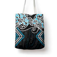 Blue Aotearoa Tukutuku Manawa Tapu Tote Bag Ta Moko Toi Maori - Polynesian Pride