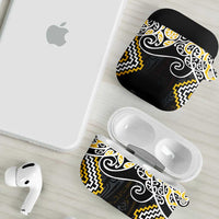 Gold Aotearoa Tukutuku Manawa Tapu AirPods Case Ta Moko Toi Maori LT9 - Polynesian Pride