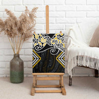 Gold Aotearoa Tukutuku Manawa Tapu Canvas Wall Art Ta Moko Toi Maori