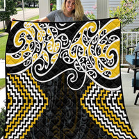 Gold Aotearoa Tukutuku Manawa Tapu Quilt Ta Moko Toi Maori