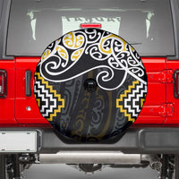 Gold Aotearoa Tukutuku Manawa Tapu Spare Tire Cover Ta Moko Toi Maori LT9 - Polynesian Pride